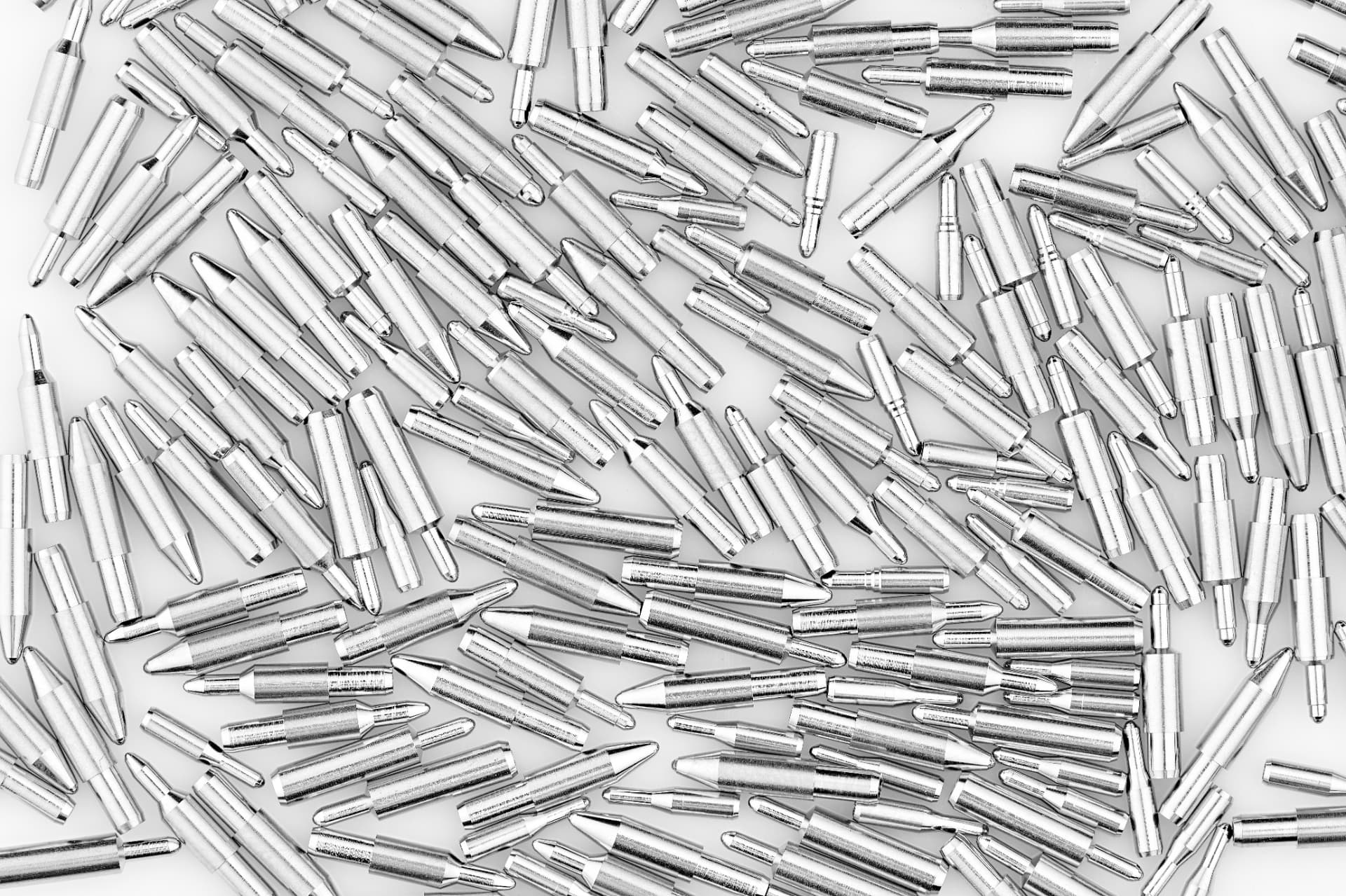 Array of precision-machined ballpoint pen tips